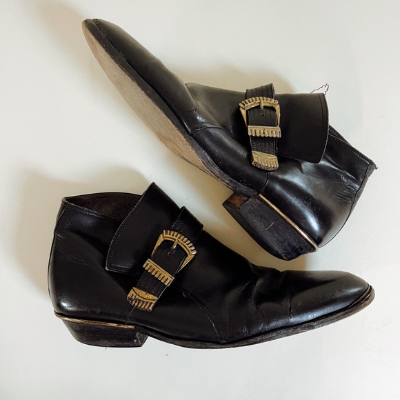 Vintage Black Leather Ankle Boots main image 9